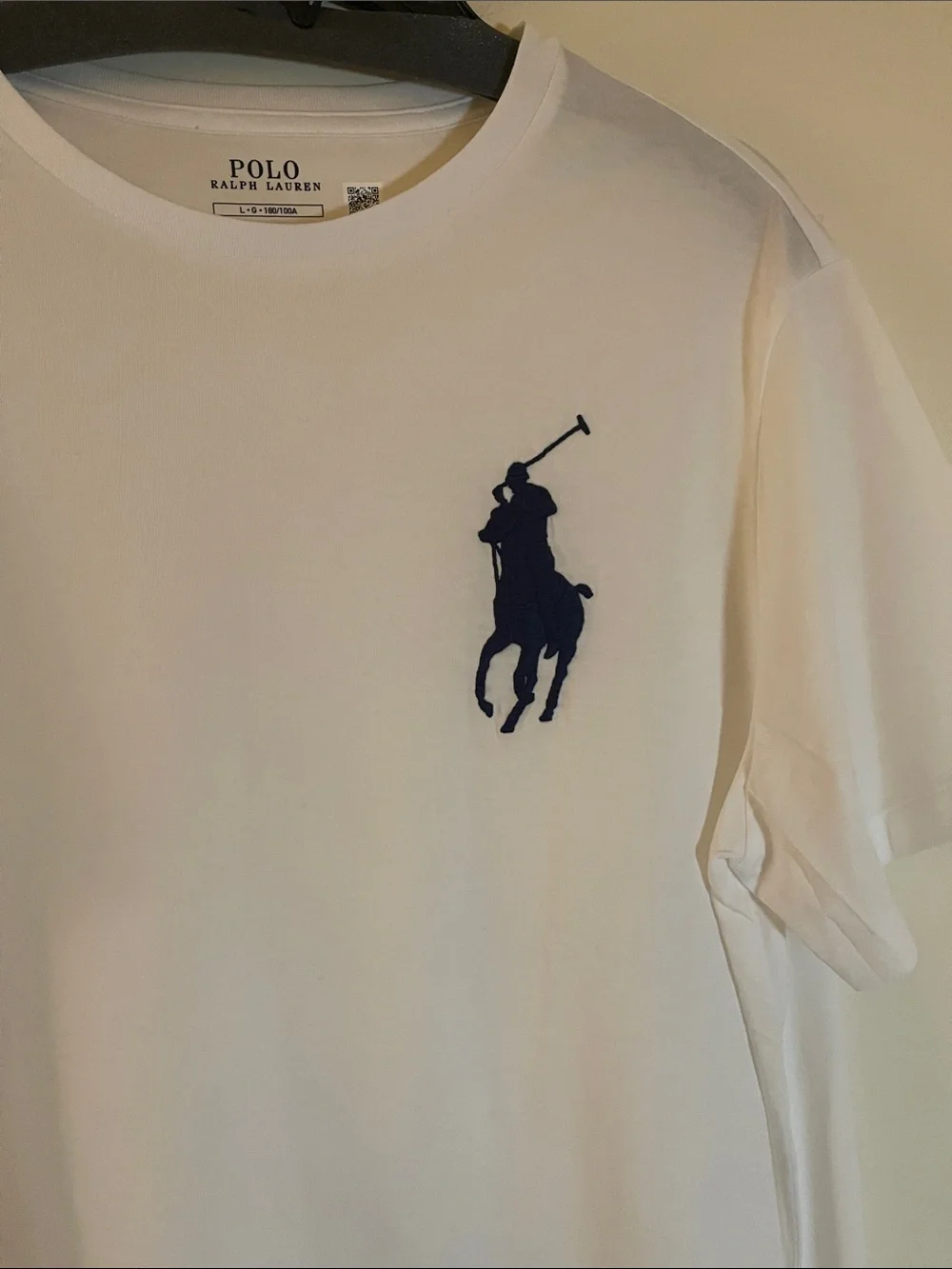 Polo by Ralph Lauren White Short Sleeve Tee with Navy Pony and Sleeve 3